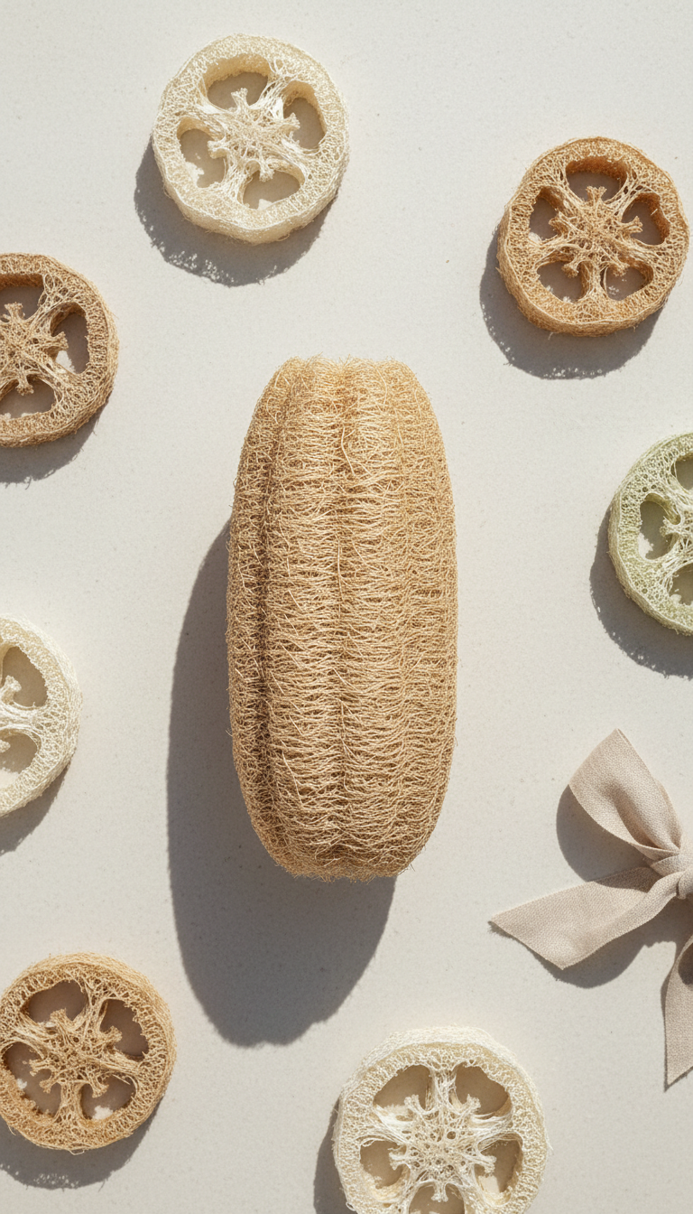 Traditional raw whole loofah