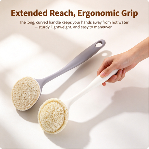 Luffamily Long-Handled Pot Brush with Detachable Design
