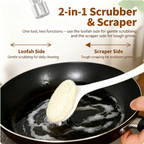 Luffamily Long-Handled Pot Brush with Detachable Design