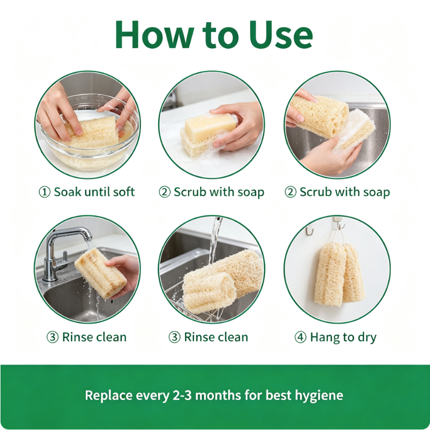 Luffamily Premium 3.94″ Natural Cleaning Scrubber