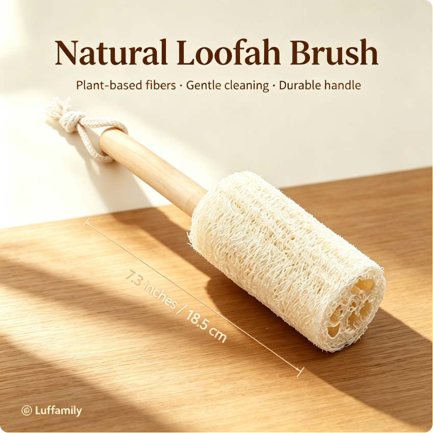 Luffamily Wooden Handle Cup & Bottle Brush
