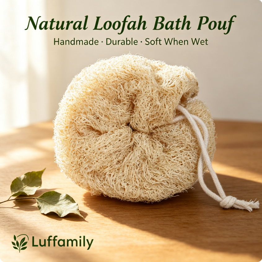 Luffamily Natural Facial & Body Bath Poufs