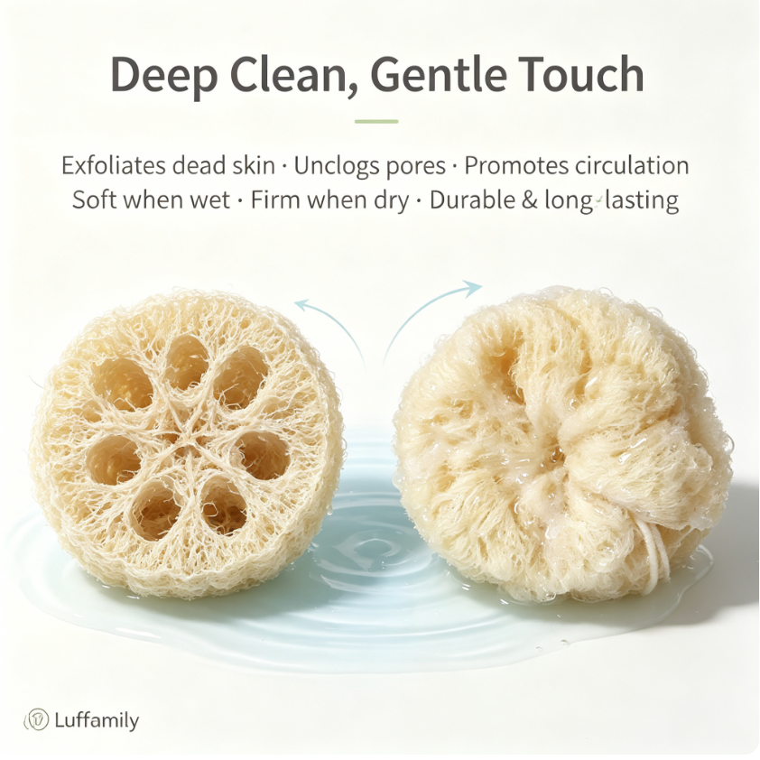 Luffamily Natural Facial & Body Bath Poufs