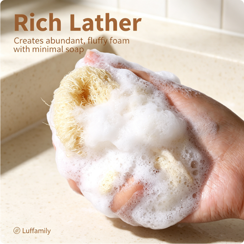 Luffamily Natural Facial & Body Bath Poufs