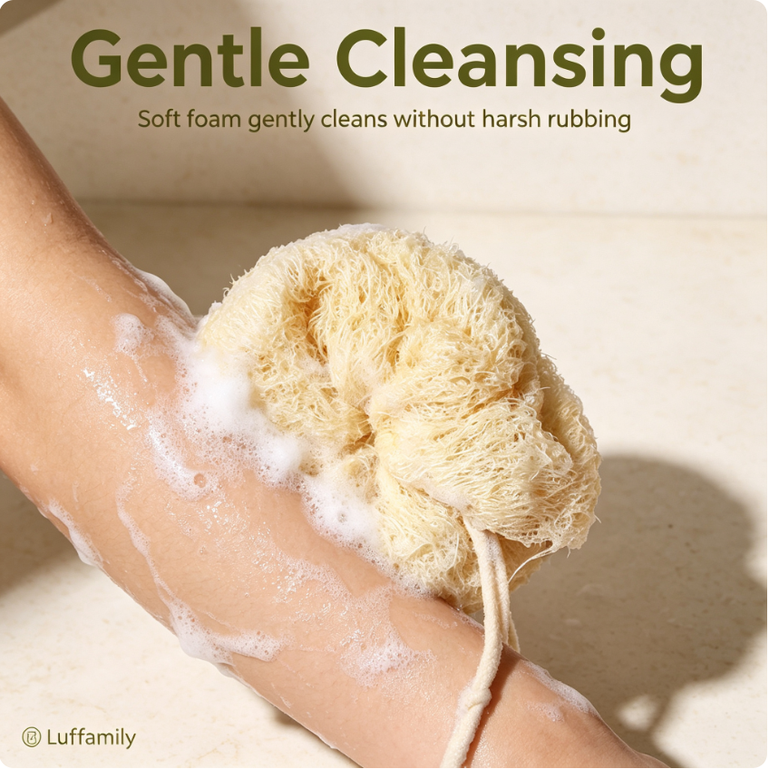 Luffamily Natural Facial & Body Bath Poufs