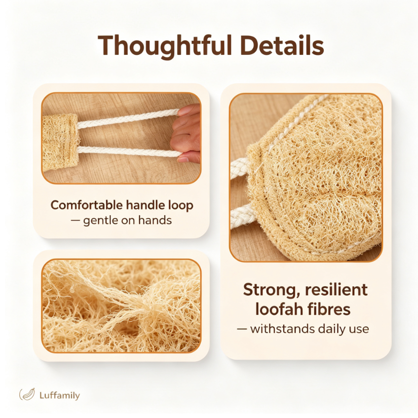 Luffamily Premium Natural Scrubber Strap