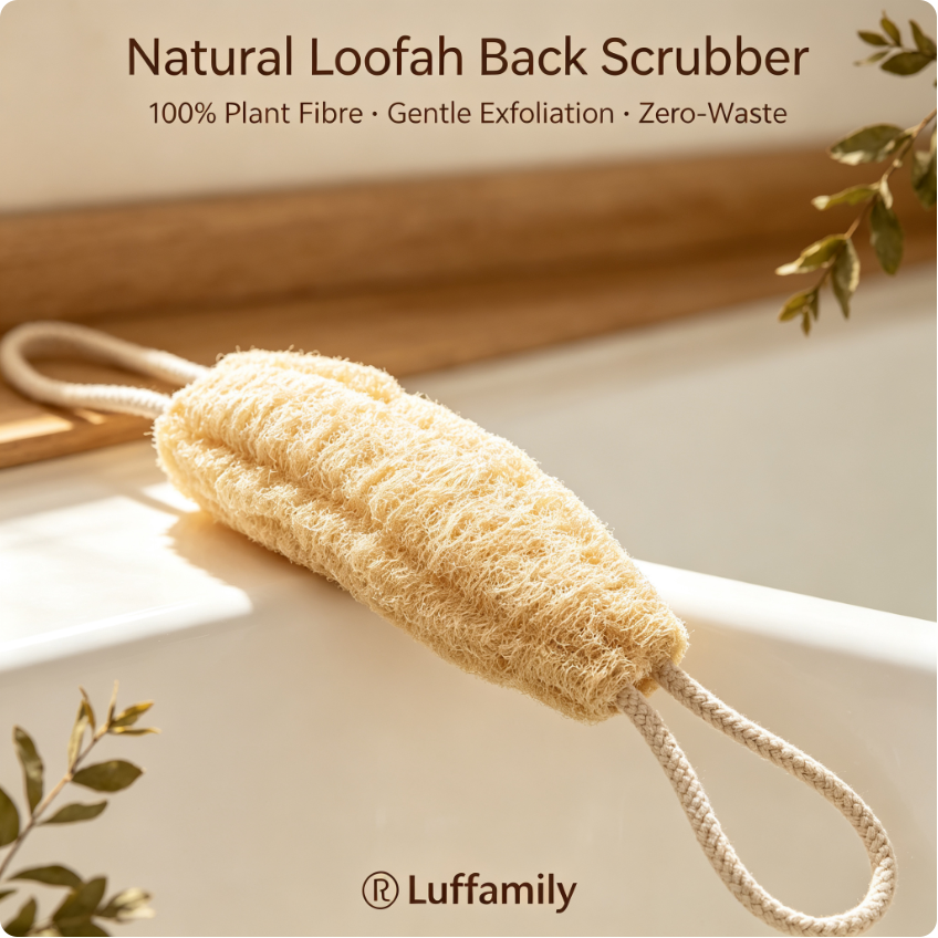 Luffamily Raw Whole Loofah Scrubber Strap